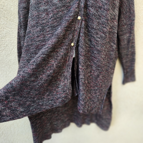 FREE PEOPLE Women’s Marled Cardigan Small Hi-Low Oversized Boho Linen Blend - Picture 4 of 11